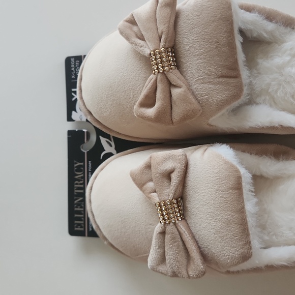 NEW! Ellen Tracy women's  slippers  with memory foam Coquette Fashion Sz  10/11 - Picture 7 of 10